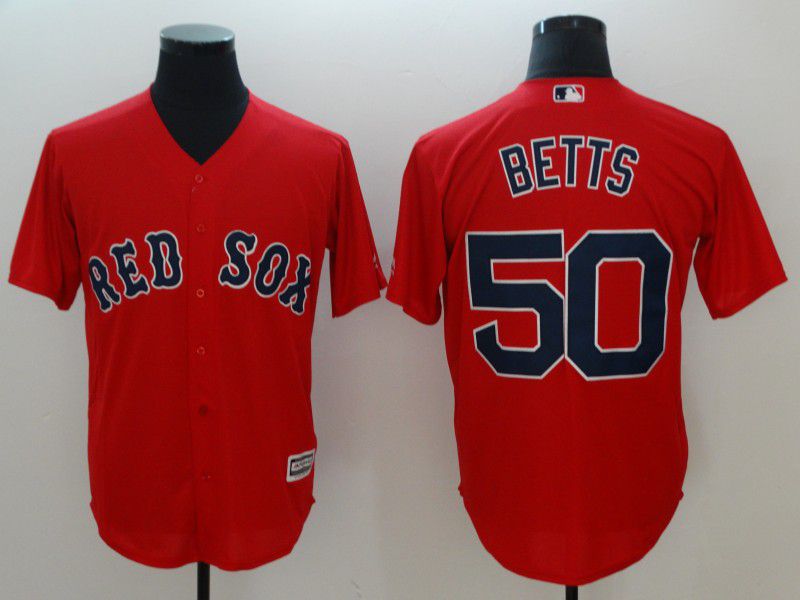 Men Boston Red Sox #50 Betts Red Game 2021 MLB Jersey